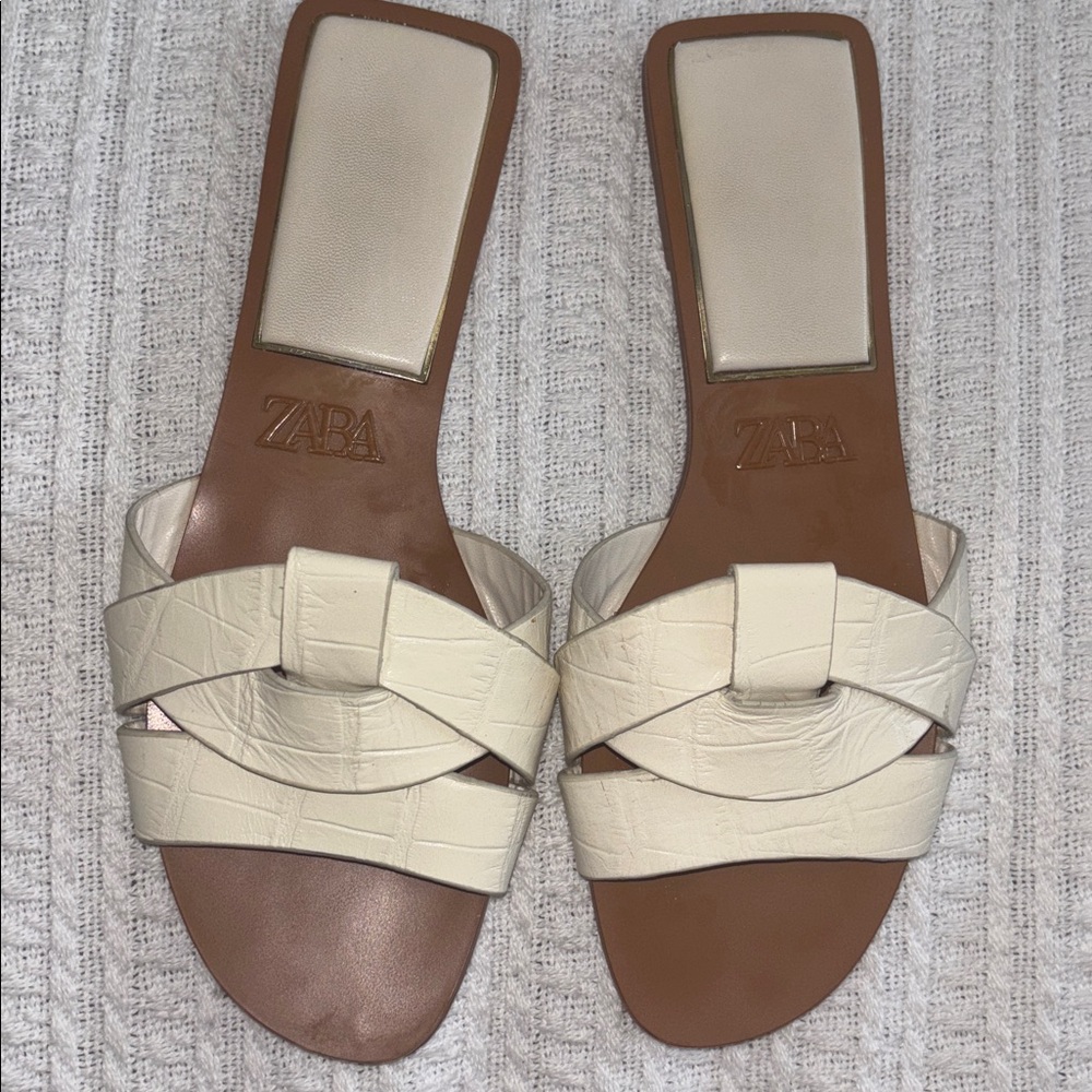 ZARA Cream Sandals Size 37(us 7)